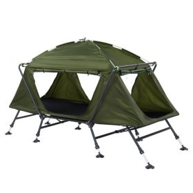 84.6*34.5*49.2in Collapsible Camping Tent with An Integrated Cot Green 84.6*34.5*49.2in Collapsible Camping Tent with An Integrated Cot Green